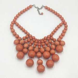 Massive Faux Marble Beaded Bib / Collar Necklace